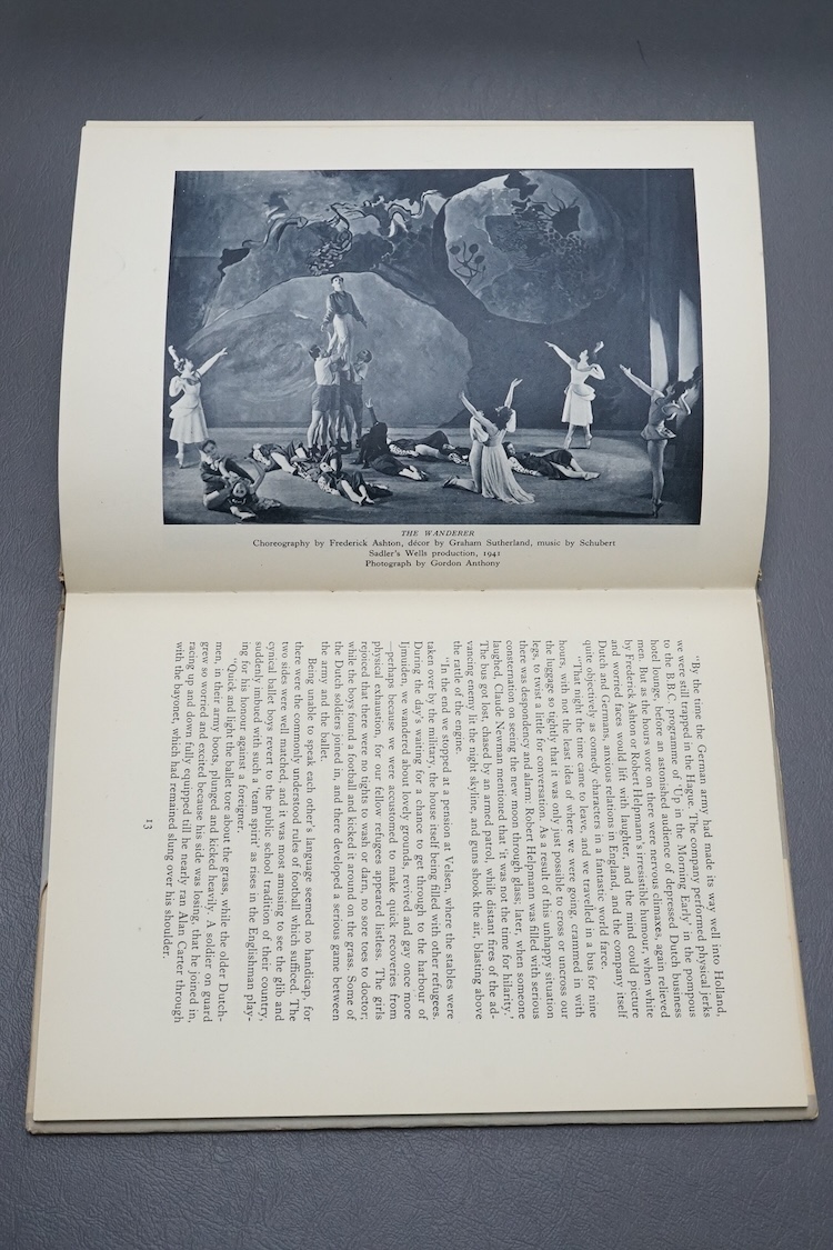 Two heavily autographed theatrical books; The English Ballet by W.J. Turner and A Theatre For Everybody by E.J. Dent, both extensively filled with autographs including; Alec Guiness, Margot Fonteyn, Pamela May, Robert He